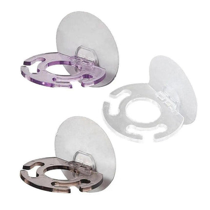 Toothbrush Holder Wall Mount Sucker Bathroom Suction Cup Toothpaste Storage Rack - Purple.
