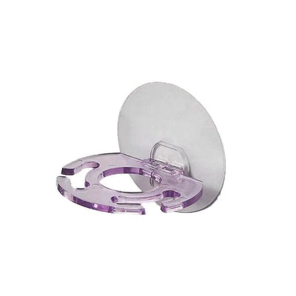 Toothbrush Holder Wall Mount Sucker Bathroom Suction Cup Toothpaste Storage Rack - Purple.