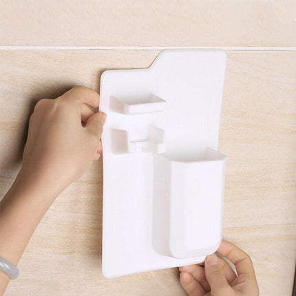 Silicone Shower Toothbrush Holder Bathroom Storage Rack for Razor and Toothpaste - Grey.