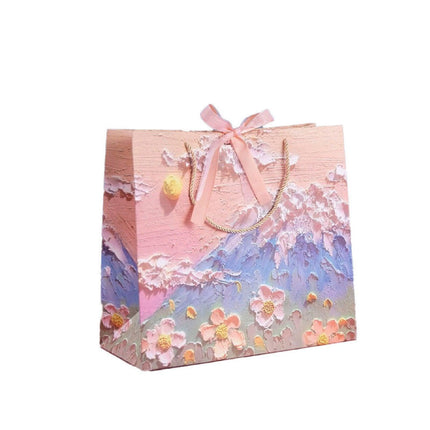 10pcs Oil Painting Gift Paper Bags for Birthday and Holiday Gift Packaging Tote - M.