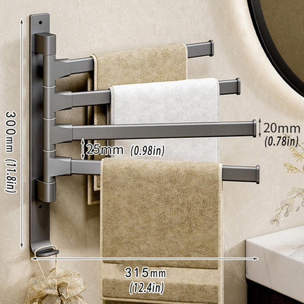 Rotating Towel Rack Wall Mounted Bathroom Shelf Multi Rod Swivel Towel Holder.