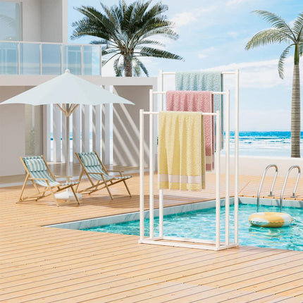 3 Tier Metal Towel Rack Freestanding 3 Bars Drying Shelf Holder Stand Organizer.