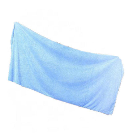 Microfiber Towel Gym Sport Footy Travel Camping Swimming Beach Bath Microfibre - Light Blue.