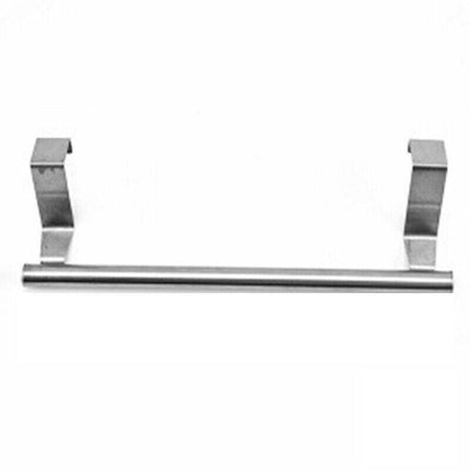 Stainless Steel Over Door Towel Rack Cupboard Hanging Rail for Kitchen Bathroom - 23.7CM.