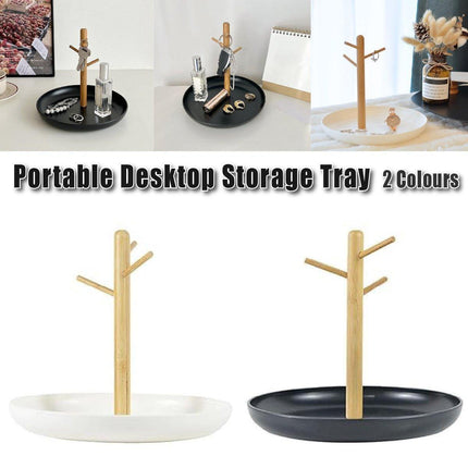 Branch Tray Desktop Storage Organizer Key Holder Rack for Living Room Entryway - White.