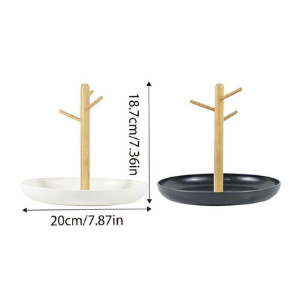 Branch Tray Desktop Storage Organizer Key Holder Rack for Living Room Entryway - White.