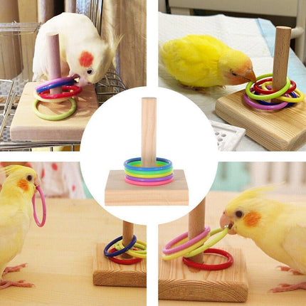 Parrot Chew Toys Interactive Bird Training Rings Set Pet Bird Intelligence Toys.