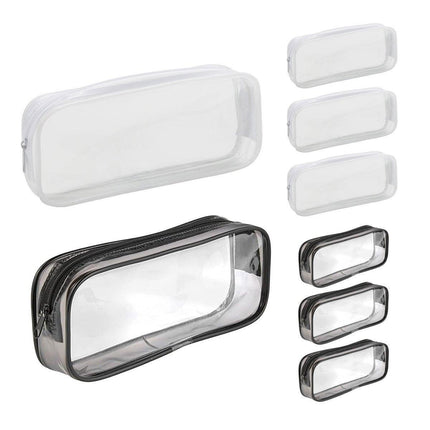 8PCS Waterproof Transparent Zipper Pencil Case Cosmetic Stationery Organizer Bag.