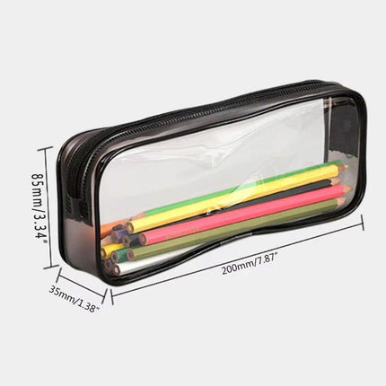 8PCS Waterproof Transparent Zipper Pencil Case Cosmetic Stationery Organizer Bag.