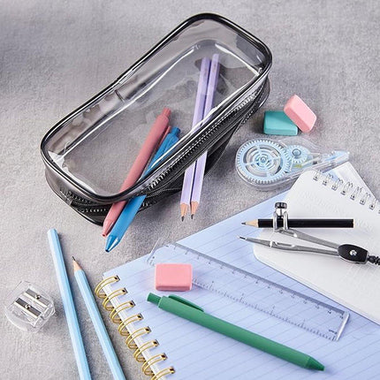 8PCS Waterproof Transparent Zipper Pencil Case Cosmetic Stationery Organizer Bag.