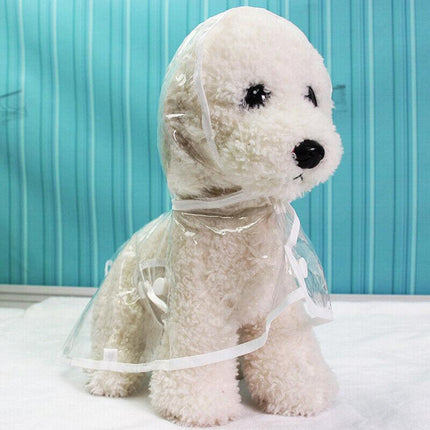 Puppy Waterproof Pet Dog Raincoat Jacket Clothes Vest Rain Coat Outdoor Hoodies White - L.