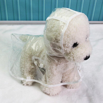 Puppy Waterproof Pet Dog Raincoat Jacket Clothes Vest Rain Coat Outdoor Hoodies White - L.
