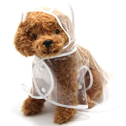 Puppy Waterproof Pet Dog Raincoat Jacket Clothes Vest Rain Coat Outdoor Hoodies White - L.