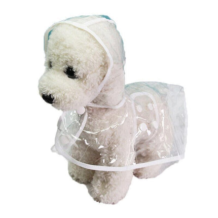Puppy Waterproof Pet Dog Raincoat Jacket Clothes Vest Rain Coat Outdoor Hoodies White - L.