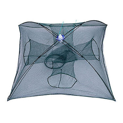 Large Fishing Net Fish Crab Yabbie Trap Minnow Crawfish Shrimp Cage Net Foldable - 10 Side 10 Holes.
