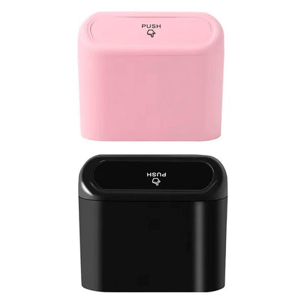 Car Wastebasket Door Mounted Multifunctional Storage Box Trash Bin Organizer - Pink.