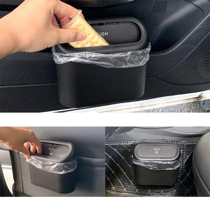 Car Wastebasket Door Mounted Multifunctional Storage Box Trash Bin Organizer - Pink.