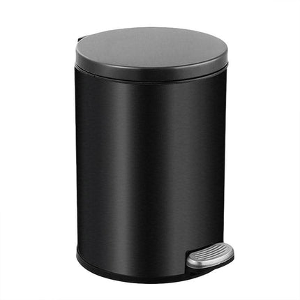 Trash Can Double Layer Foot Pedal Design with Lid Household Bin Kitchen Bathroom - White.