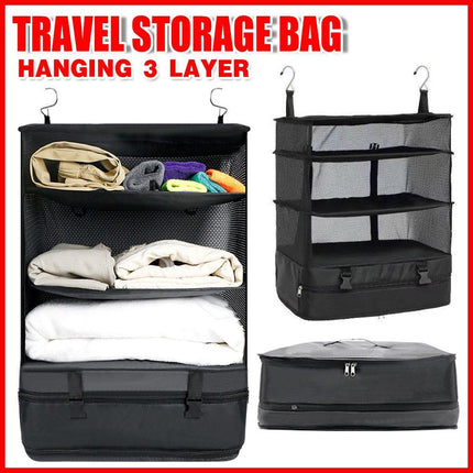 Foldable Clothes Organizer Wardrobe Hanging Storage Bag Convenient Space Saver.
