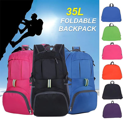 35L Light Foldable Outdoor Sports Backpack Camping Hiking Travel Bag - Blue.