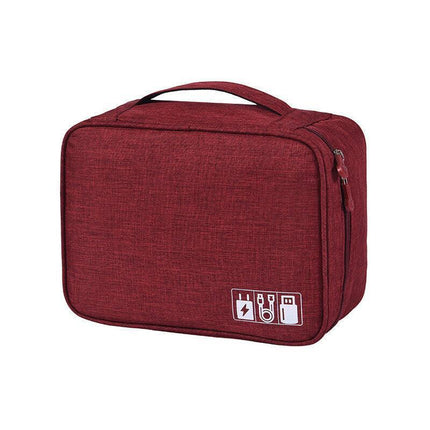 Cable Organizer Bag Charger USB Electronic Accessories Storage Travel Case - Purple.