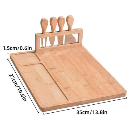 Bamboo Chopping Board Cheese Board Set with Knife Kitchen Charcuterie Serving.