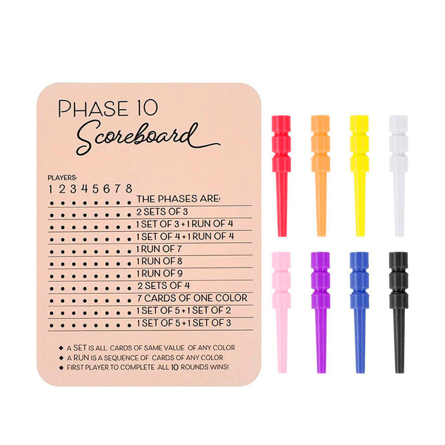 Phase 10 Score Board Wooden Phase 10 Scorecard Reusable for Family Game Tabletop.