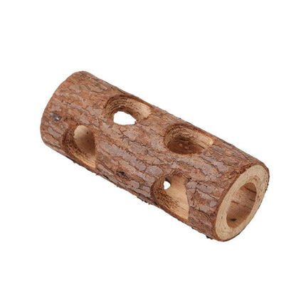 Solid Wood Hamster Pipe Rabbit Chew Toy Tree Cylinder Cross Border Pet Supplies.