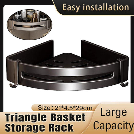Single Tier Triangle Bathroom Shower Shelf Organizer Rack Wall Mounted Storage.