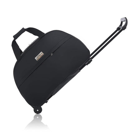 Wheeled Travel Duffle Trolley Bag Carry On Rolling Luggage Suitcase Tote Durable - Black-24in.