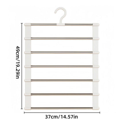 2pcs Multifunctional Folding Trouser Rack Multi Layer Storage Hanging Clothes.
