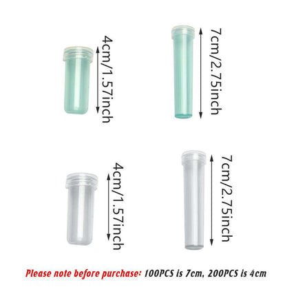 100/200PCS Flower Fresh Keeping Tube Floral Bouquet Nutrition Water Care Supply - 1.8*4cm - Transparent 200PCS.
