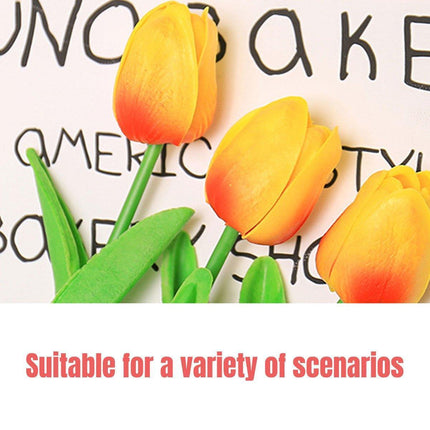 20PCS Real Touch Artificial Tulip Bouquet Fake Flowers for Home Wedding Decor - Pink.
