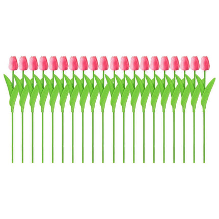 20PCS Real Touch Artificial Tulip Bouquet Fake Flowers for Home Wedding Decor - Pink.
