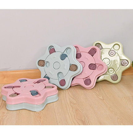 Dog Treat Dispenser Food Puzzle Toy Interactive Training Feeder Pet Supply Bowl - Claw-Pink.