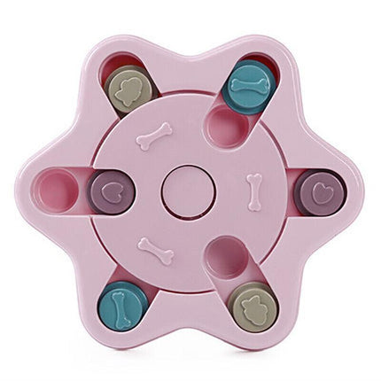 Dog Treat Dispenser Food Puzzle Toy Interactive Training Feeder Pet Supply Bowl - Claw-Pink.