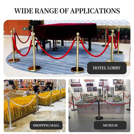 Barrier Warning Line 15M Welcome Pole Isolation Railing Guardrail Expandable - Blue.