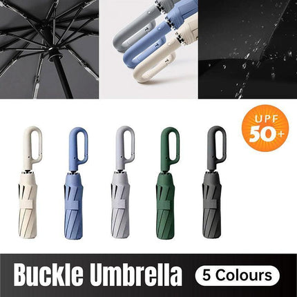 Automatic Folding UV Protection Umbrella Unisex Dual Purpose Rain Sun Umbrella - Blue.