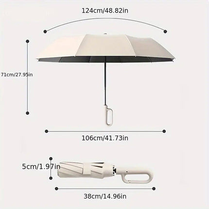 Automatic Folding UV Protection Umbrella Unisex Dual Purpose Rain Sun Umbrella - Blue.