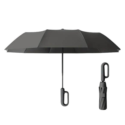 Automatic Folding UV Protection Umbrella Unisex Dual Purpose Rain Sun Umbrella - Blue.