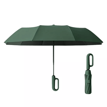 Automatic Folding UV Protection Umbrella Unisex Dual Purpose Rain Sun Umbrella - Blue.