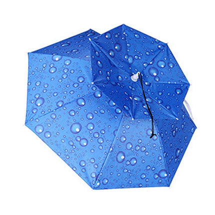 2-Layer Outdoor Foldable Sun Umbrella Hat Fishing Camping Headwear Cap Head Hat - Silver.