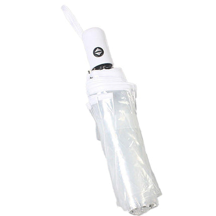 Transparent Folding Umbrella Compact Tri Fold Design Clear Rain Protection Cover - Manually operated-Black.