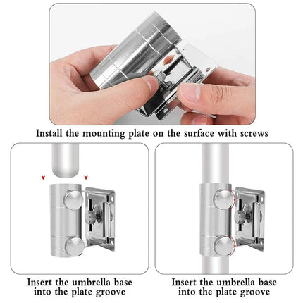 High Strength Adjustable Stainless Steel Umbrella Holder Bracket Stand Base.