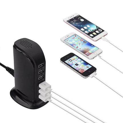 6Ports Charging Station Usb Desktop Charger Rapid Tower Power Adapter Wall Hub.