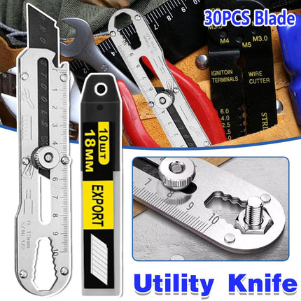 1 Set Multifunctional Stainless Steel Utility Knife Wallpaper Edge Cutting Tool.