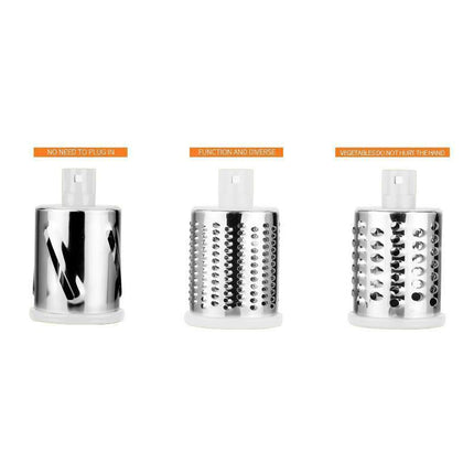 Kitchen Vegetable Fruit Slicer Cutter Shredder Food Manual Rotary Grater Chopper - Blue.