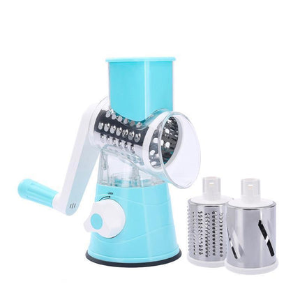 Kitchen Vegetable Fruit Slicer Cutter Shredder Food Manual Rotary Grater Chopper - Green.