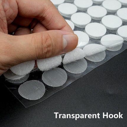 Strong Sticky Round Self Adhesive Dots DIY Bond Tape No Mark Fasteners - White 30Pairs - 15mm.