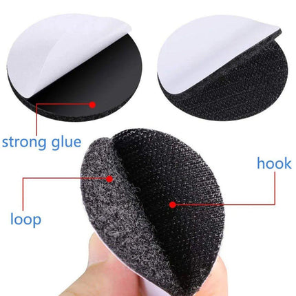 Strong Sticky Round Self Adhesive Dots DIY Bond Tape No Mark Fasteners - White 30Pairs - 15mm.